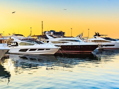 Boats in marina