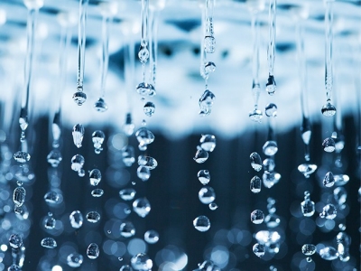 Water flowing from shower head