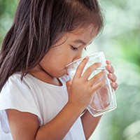 girl drinking water